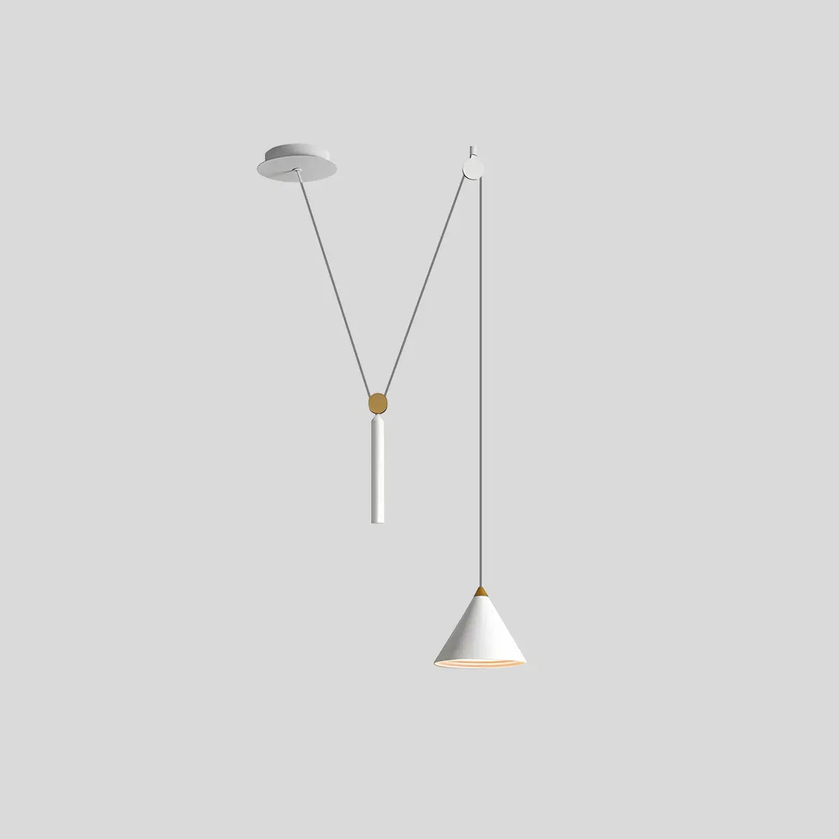flairel Cone Counterweight Pulley Swag Pendant Lamp