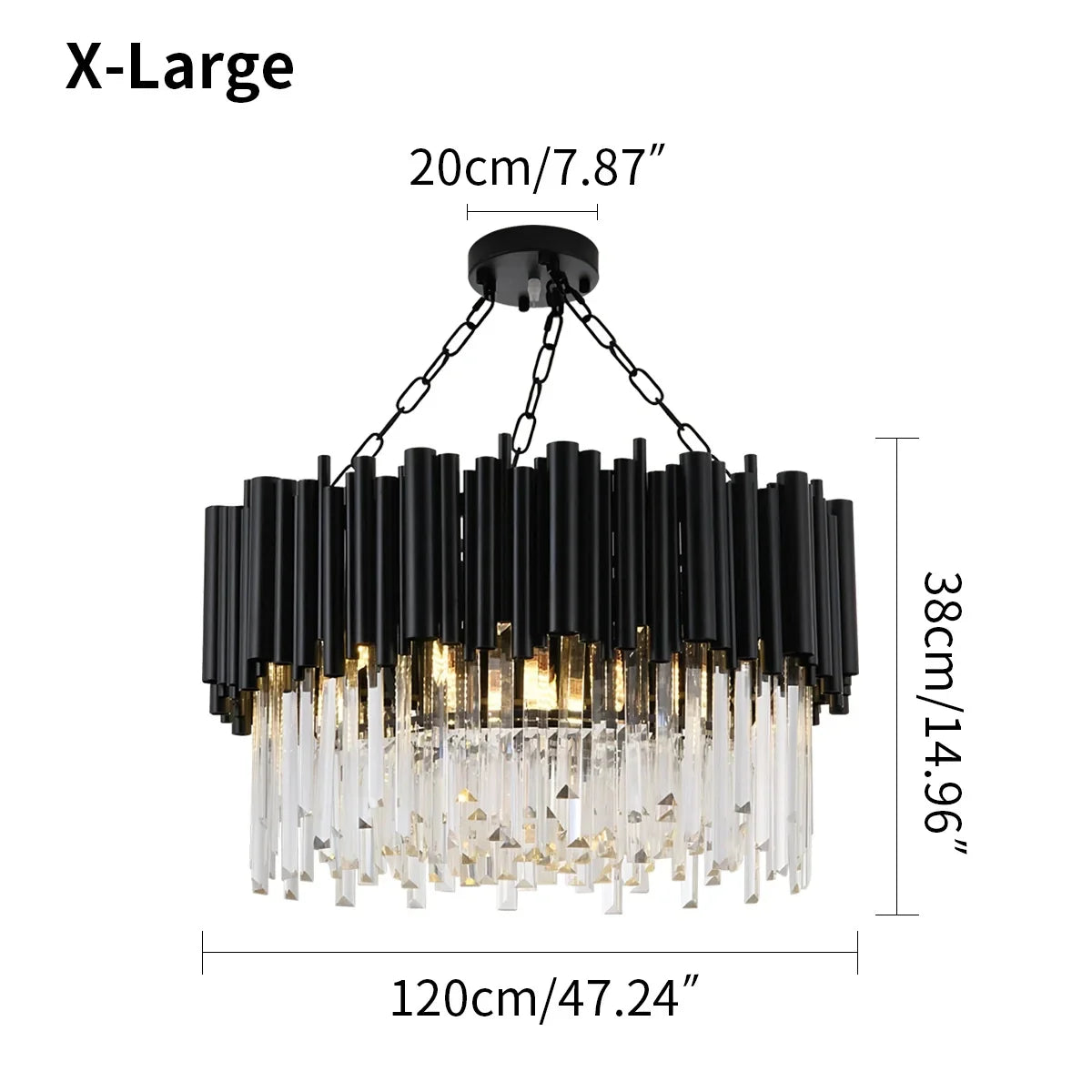 flairel Mystique Black Crystal LED Chandelier