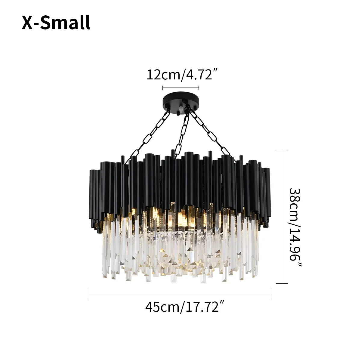 flairel Mystique Black Crystal LED Chandelier