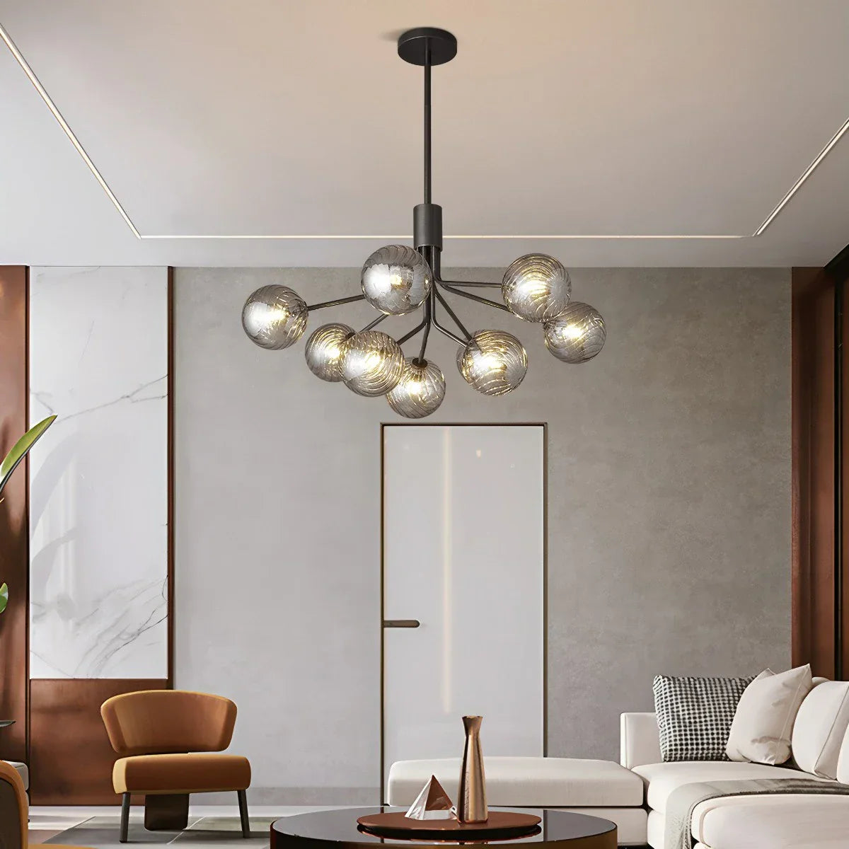 flairel All Copper Magic Bean Glass Chandelier