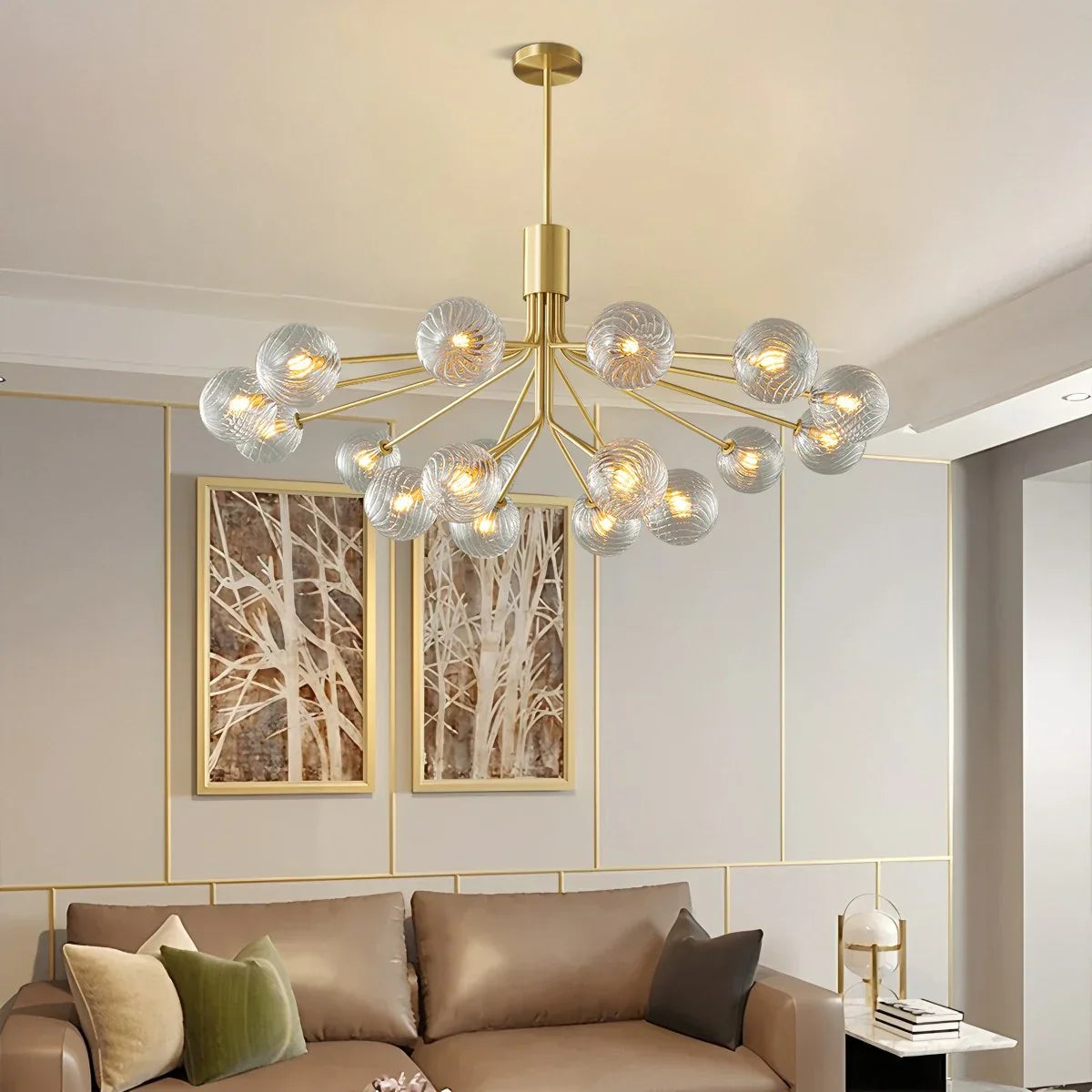 flairel All Copper Magic Bean Glass Chandelier