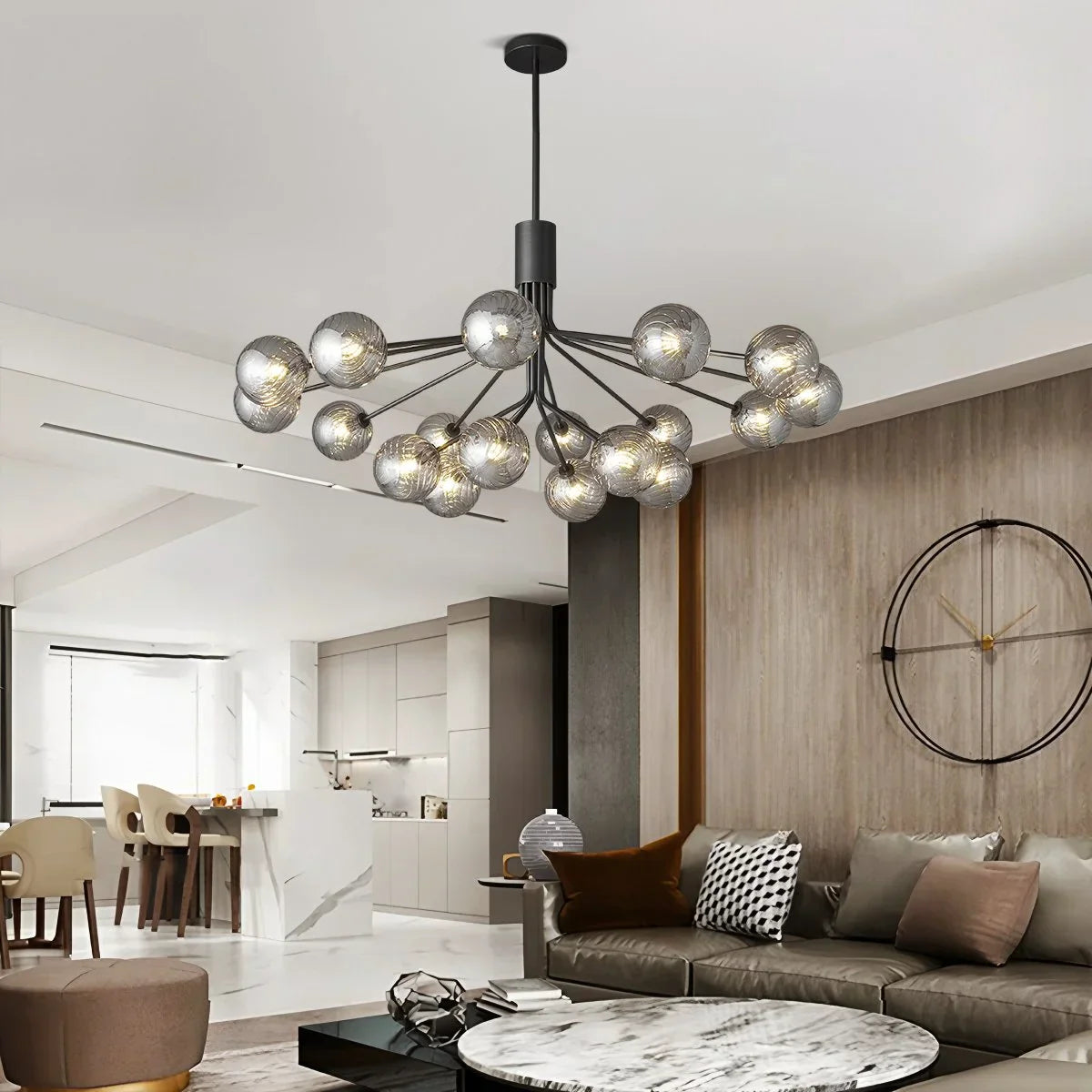 flairel All Copper Magic Bean Glass Chandelier