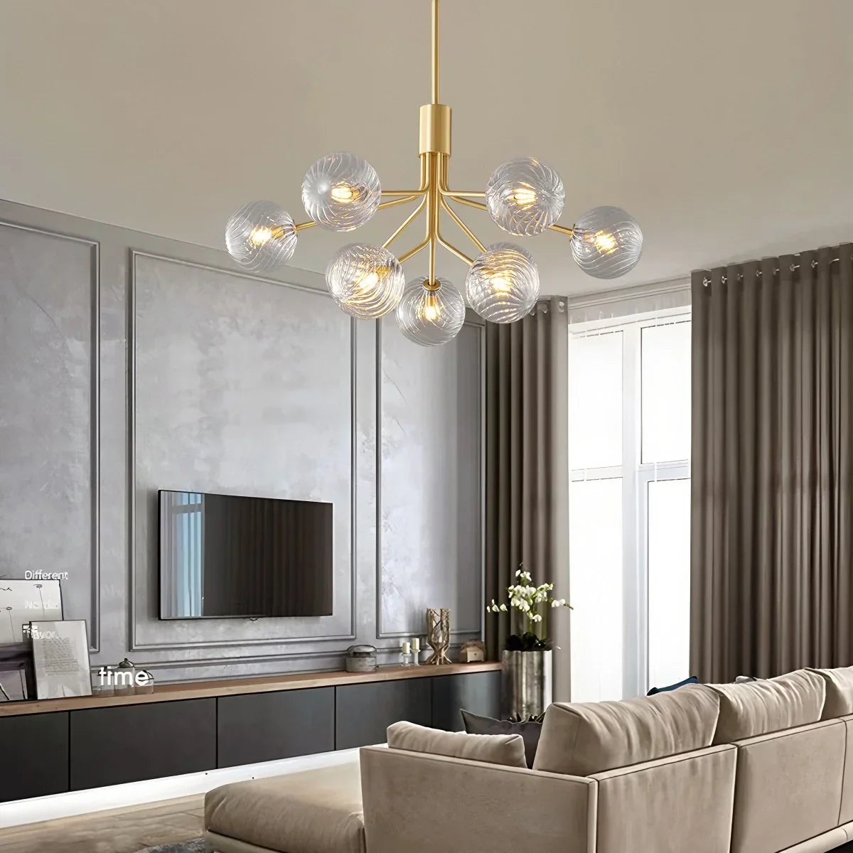 flairel All Copper Magic Bean Glass Chandelier