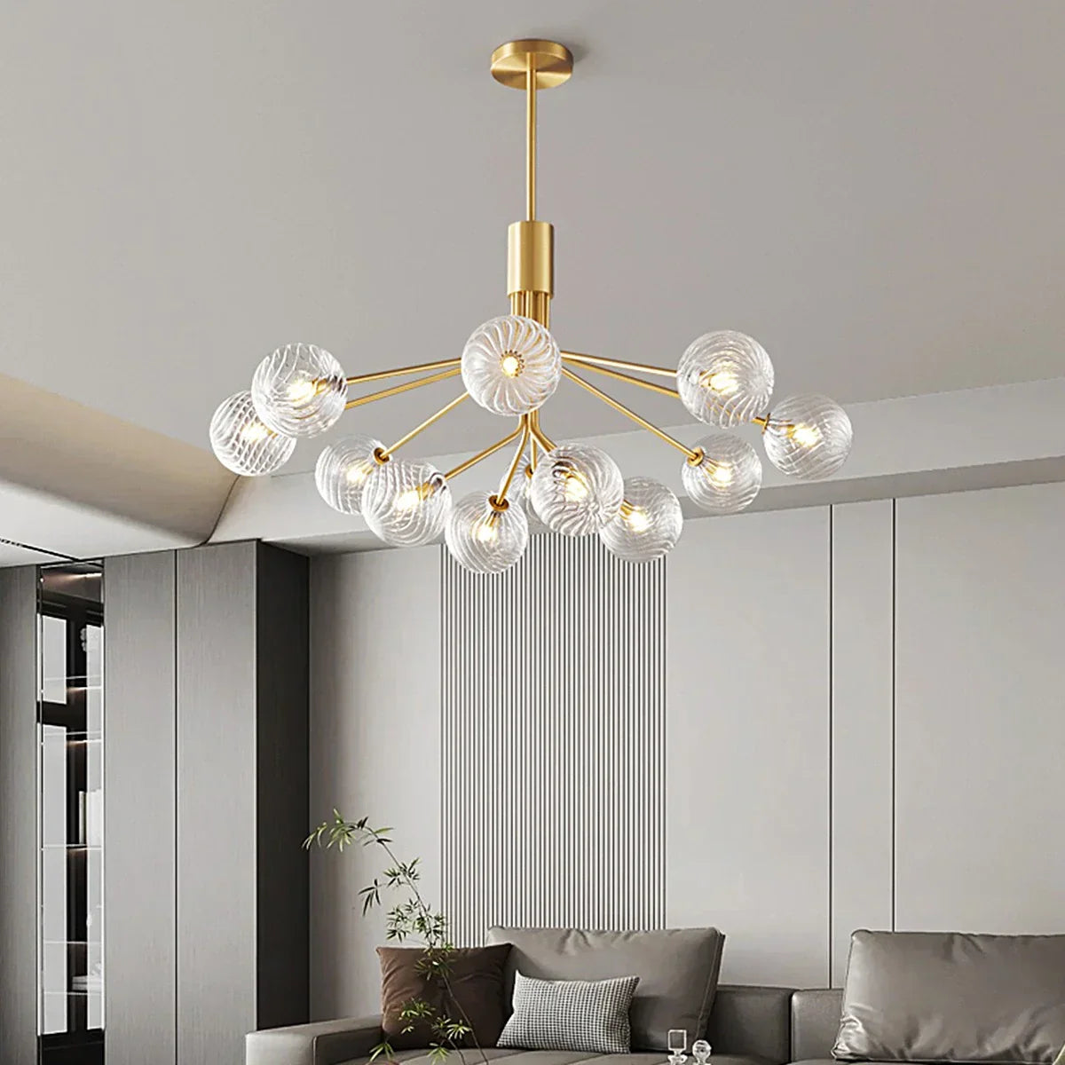 flairel All Copper Magic Bean Glass Chandelier