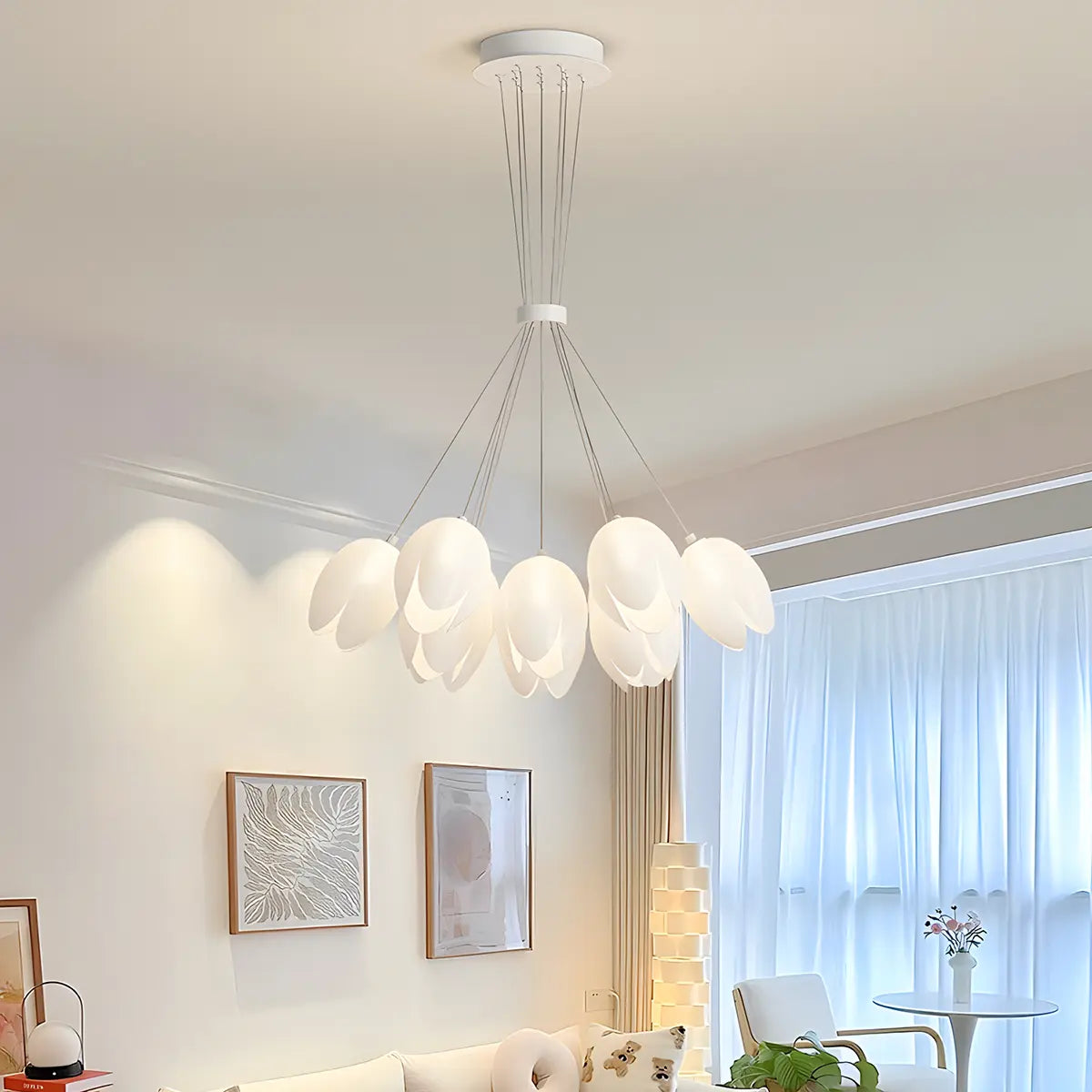 flairel French Tulip Flower & Ball Chandelier