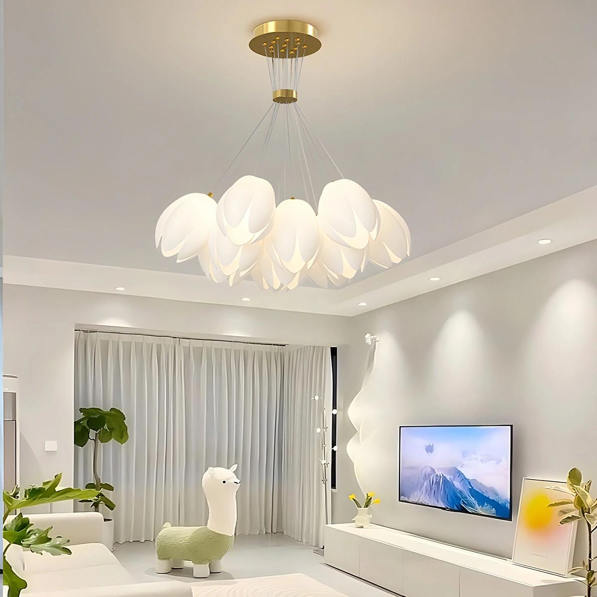 flairel French Tulip Flower & Ball Chandelier