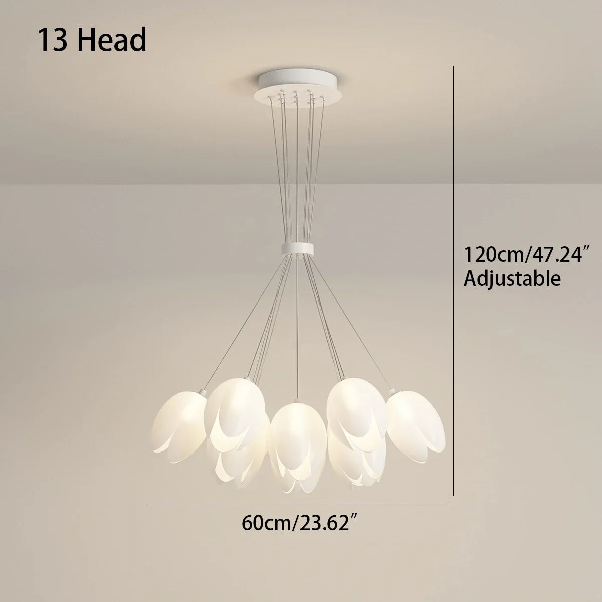 flairel French Tulip Flower & Ball Chandelier