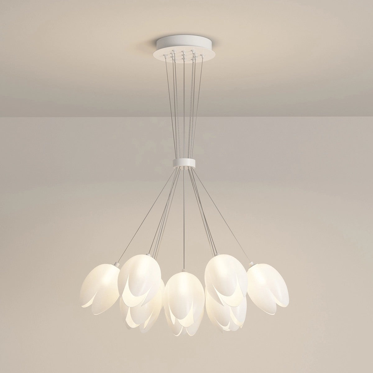 flairel French Tulip Flower & Ball Chandelier