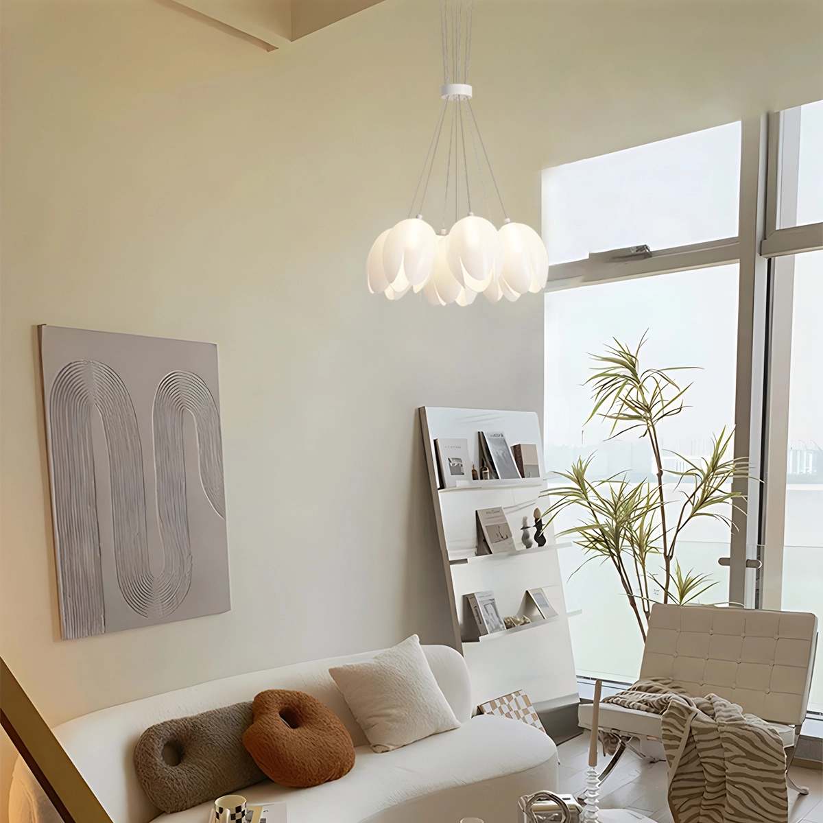 flairel French Tulip Flower & Ball Chandelier
