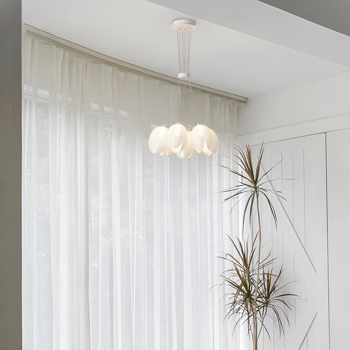 flairel French Tulip Flower & Ball Chandelier