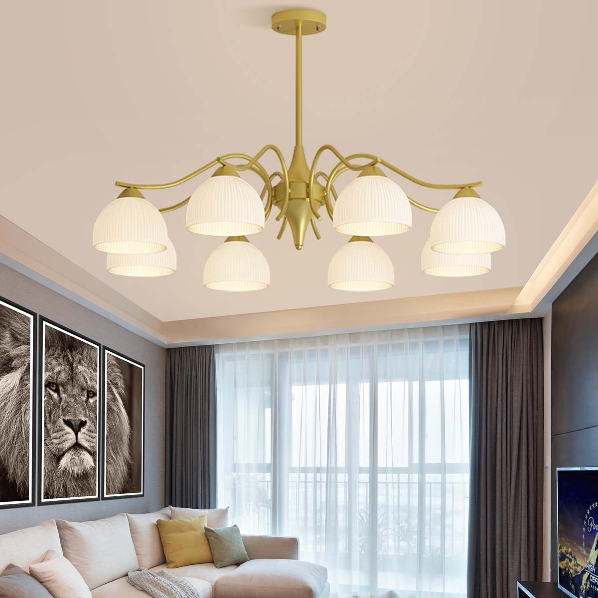 flairel French Pastoral Living Room Chandelier