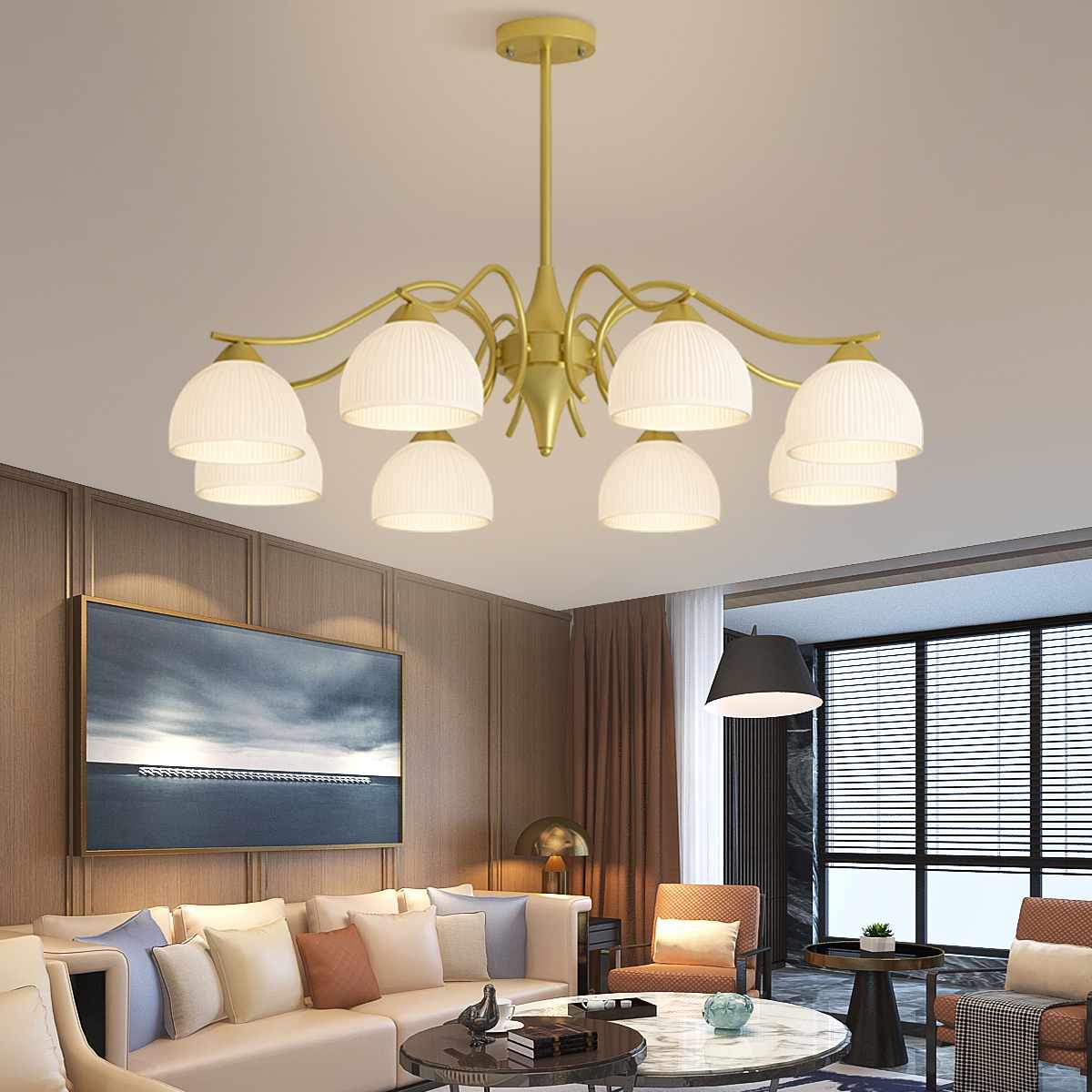 flairel French Pastoral Living Room Chandelier