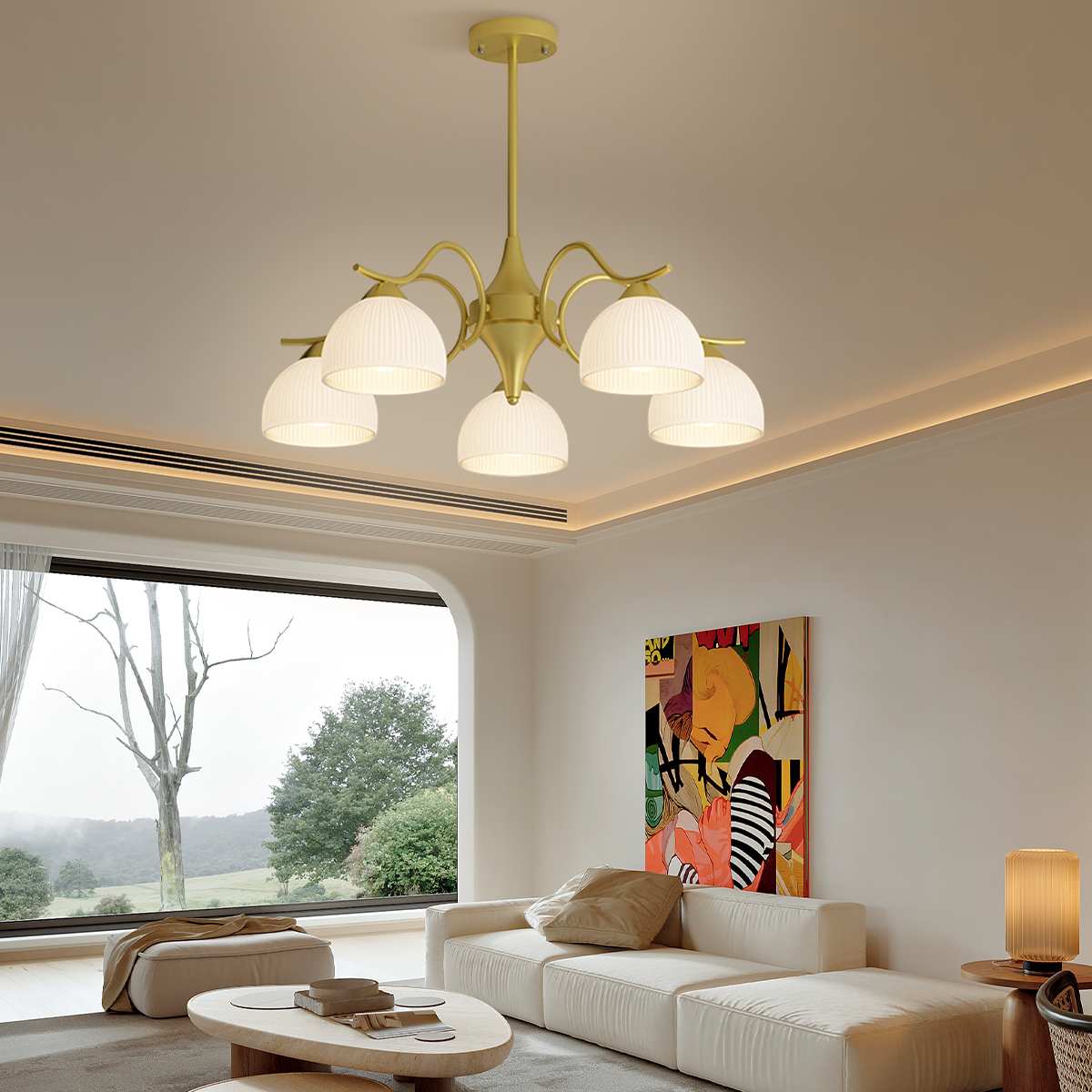 flairel French Pastoral Living Room Chandelier