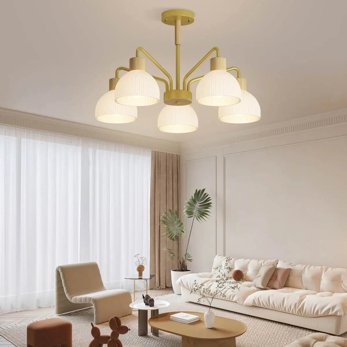flairel American Country Retro Living Room Chandelier