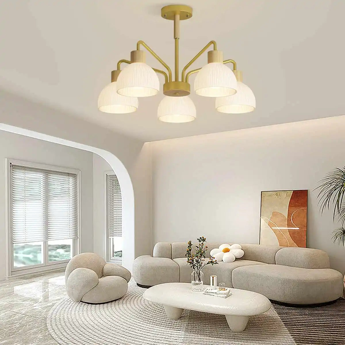 flairel American Country Retro Living Room Chandelier