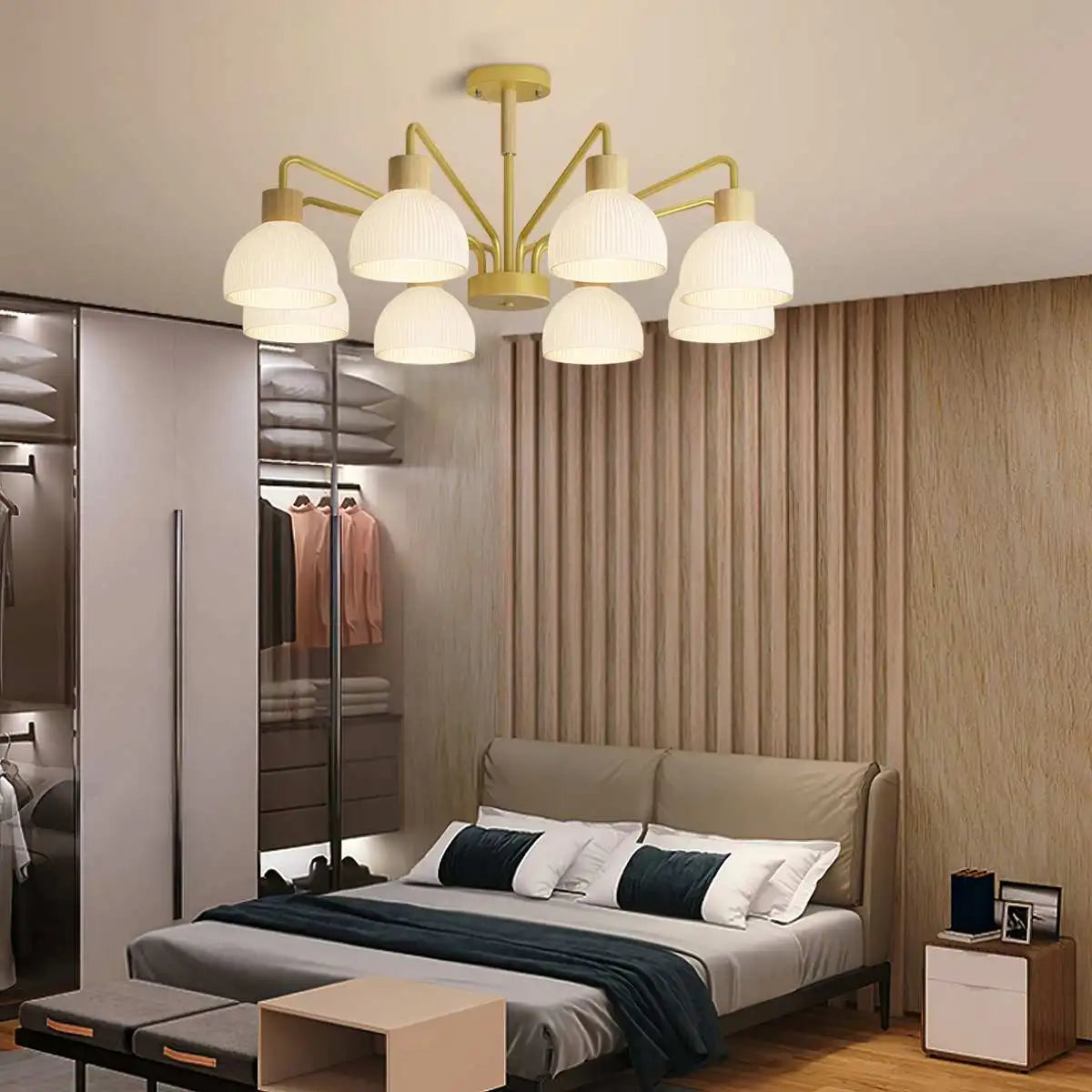flairel American Country Retro Living Room Chandelier