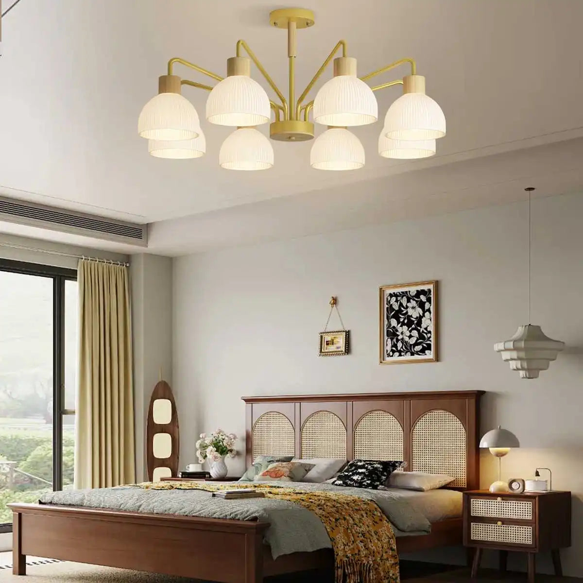 flairel American Country Retro Living Room Chandelier