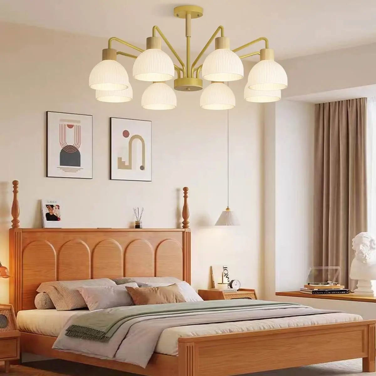 flairel American Country Retro Living Room Chandelier