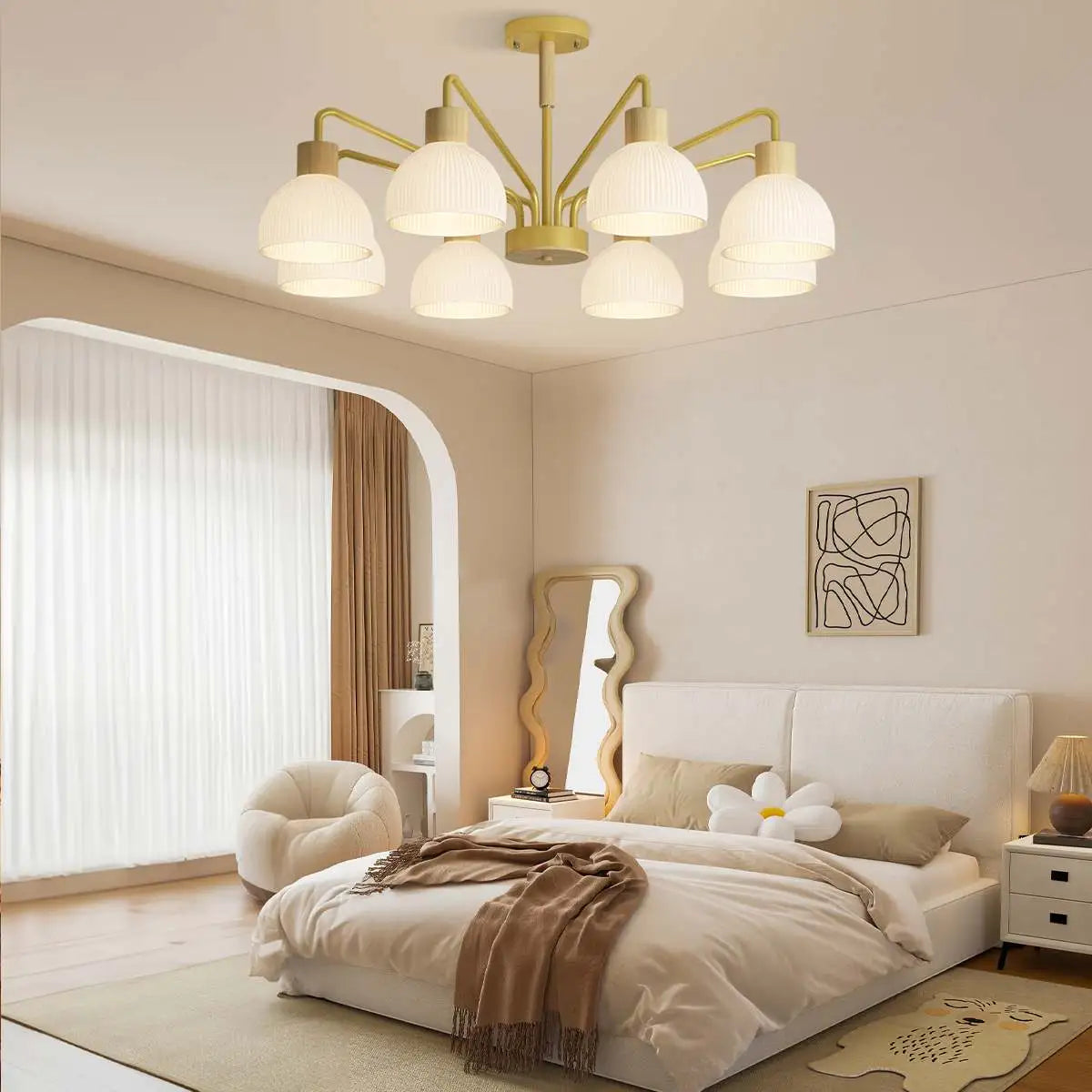 flairel American Country Retro Living Room Chandelier