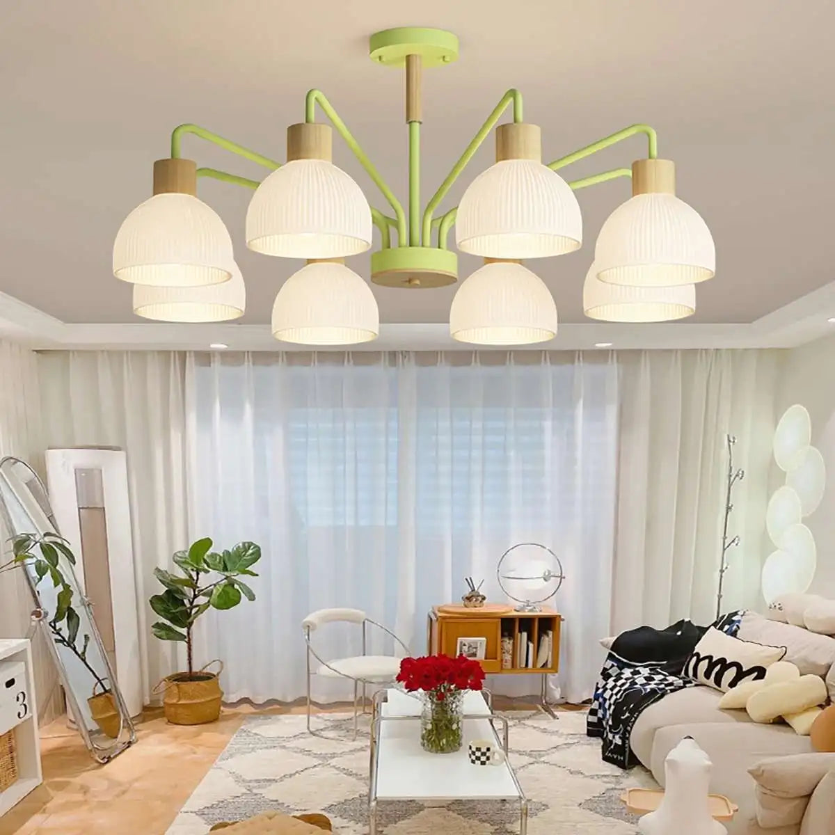 flairel American Country Retro Living Room Chandelier