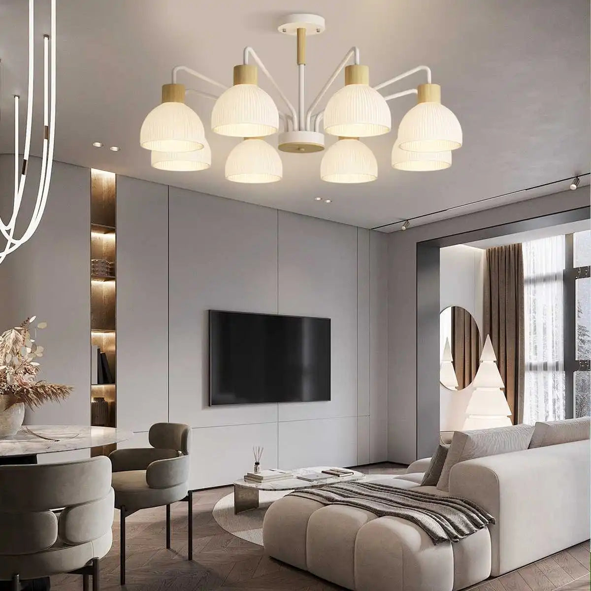 flairel American Country Retro Living Room Chandelier