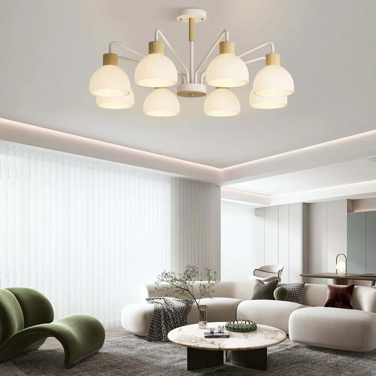 flairel American Country Retro Living Room Chandelier