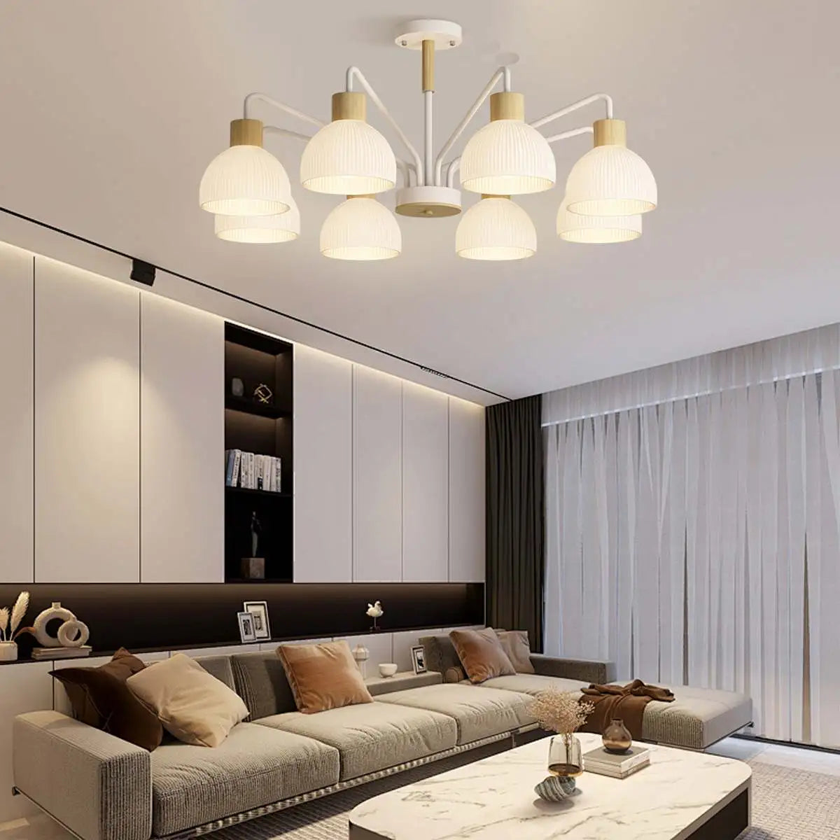 flairel American Country Retro Living Room Chandelier