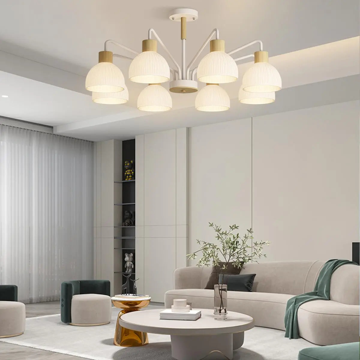 flairel American Country Retro Living Room Chandelier