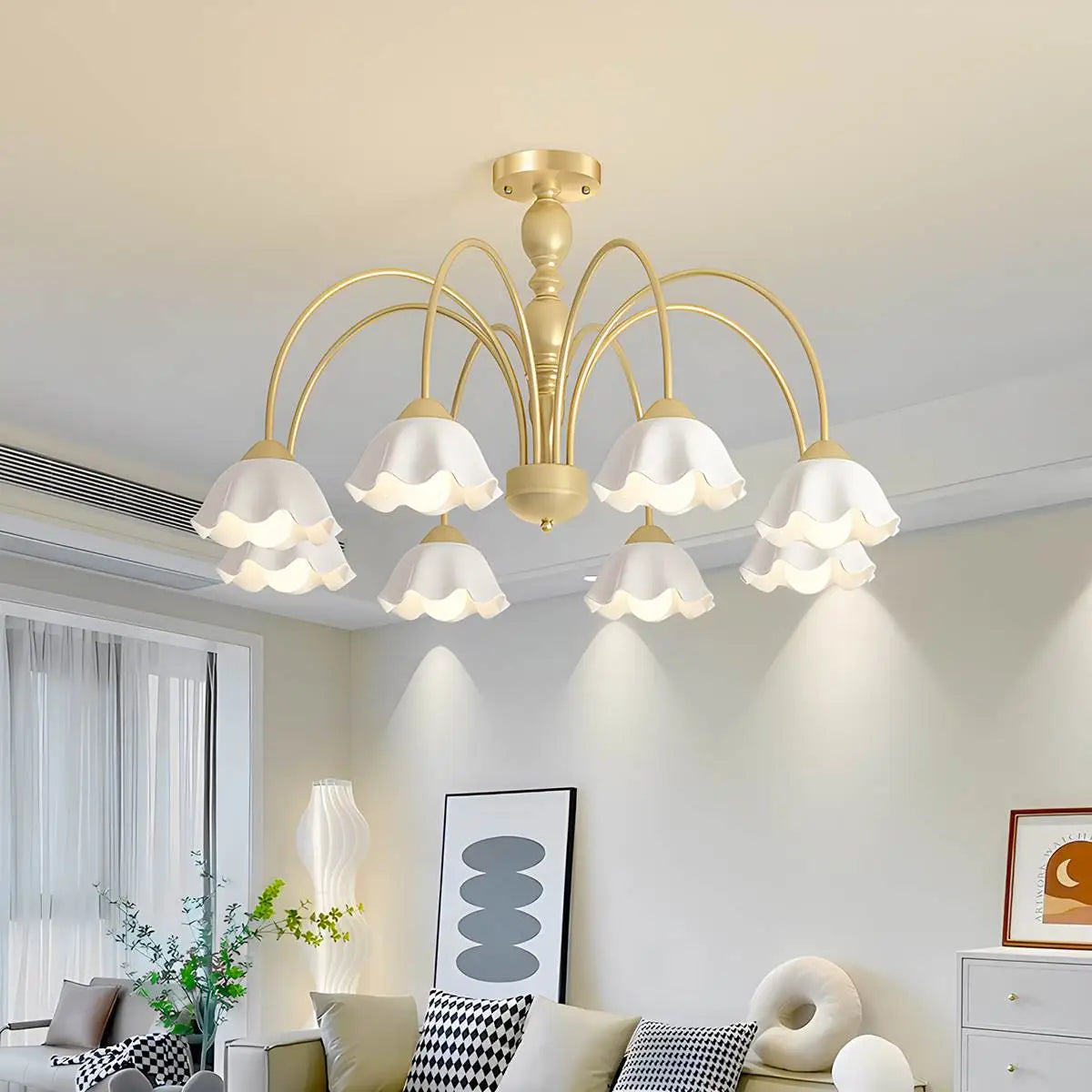 flairel French Pastoral Style Flower Chandelier