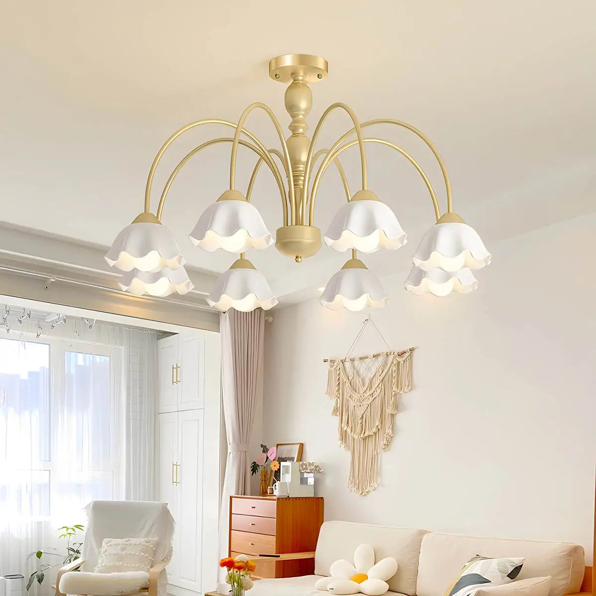 flairel French Pastoral Style Flower Chandelier