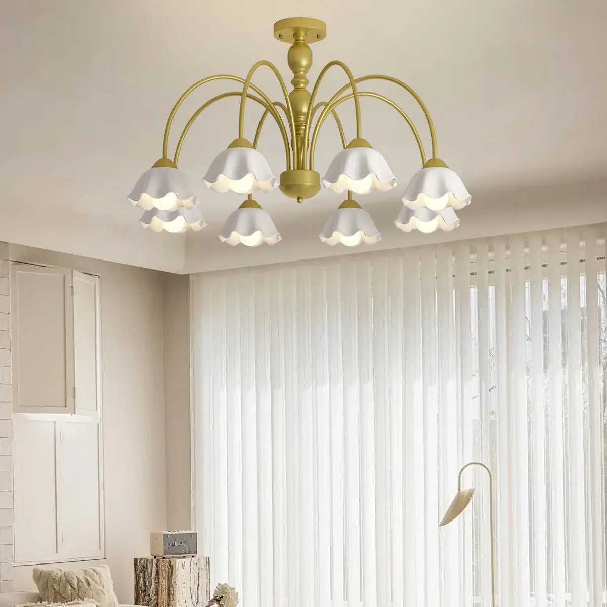 flairel French Pastoral Style Flower Chandelier