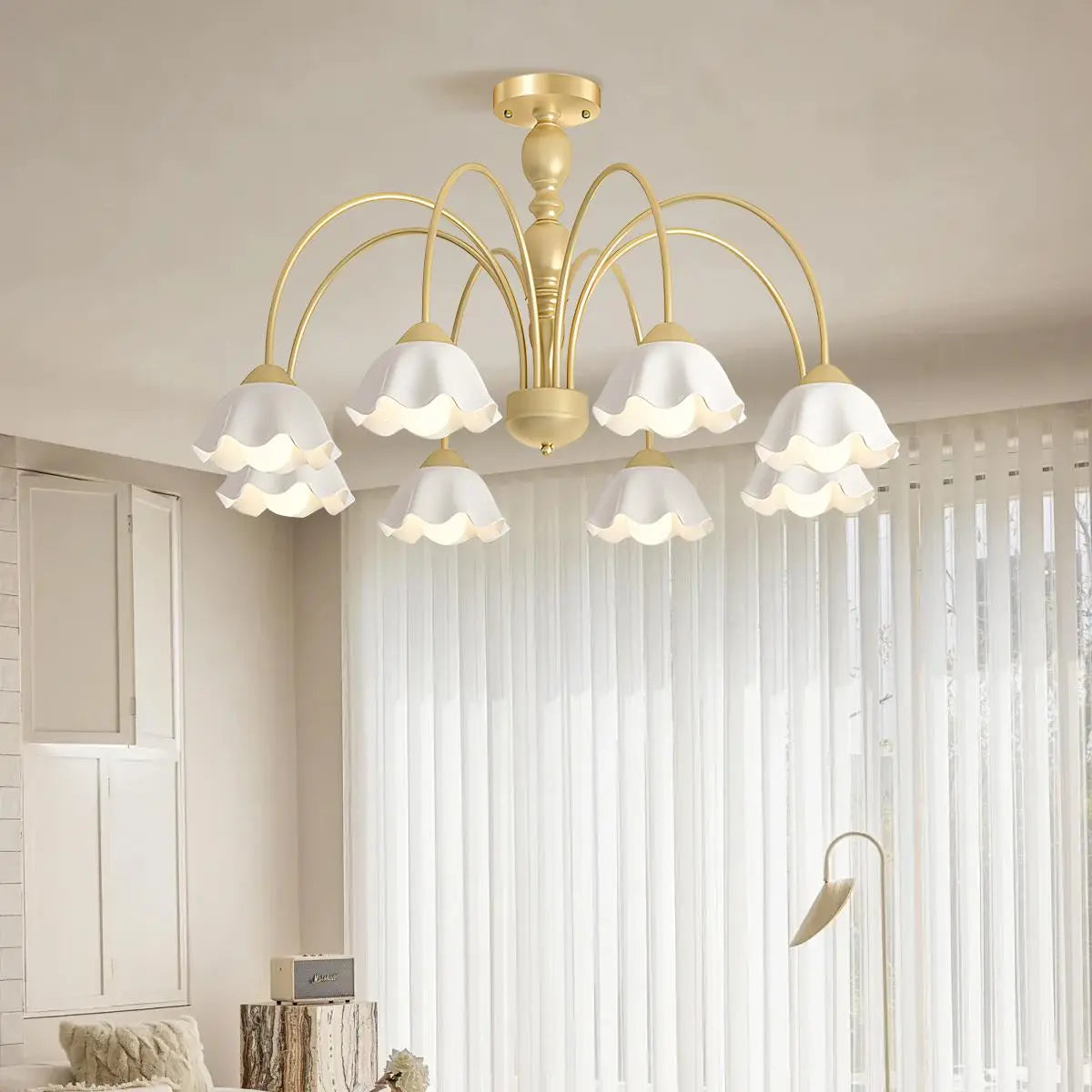 flairel French Pastoral Style Flower Chandelier