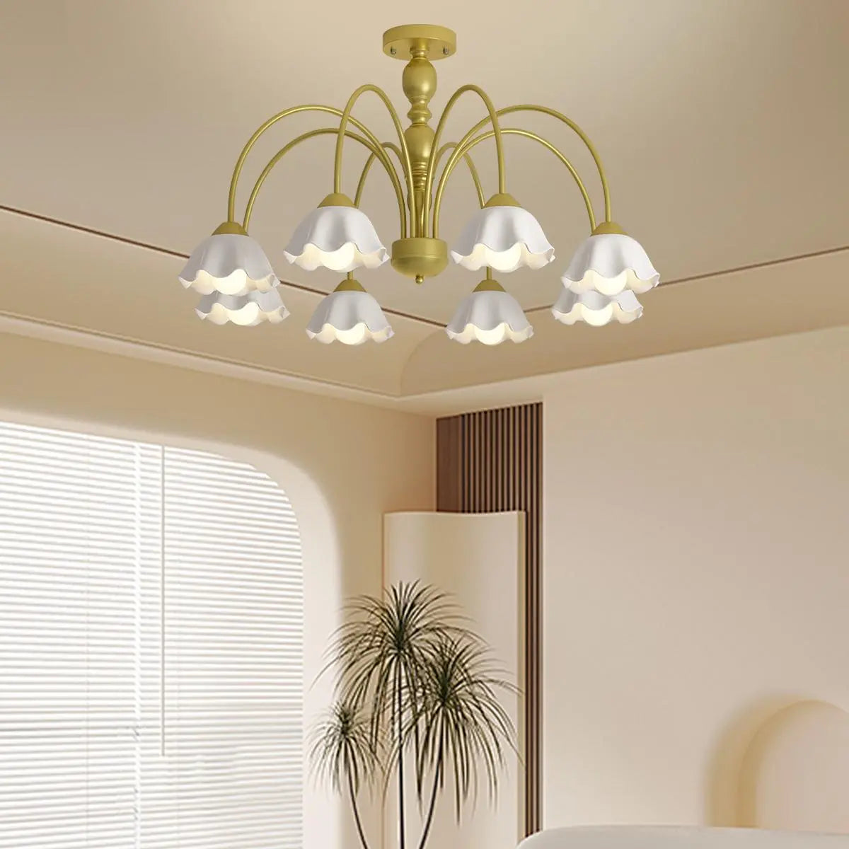 flairel French Pastoral Style Flower Chandelier