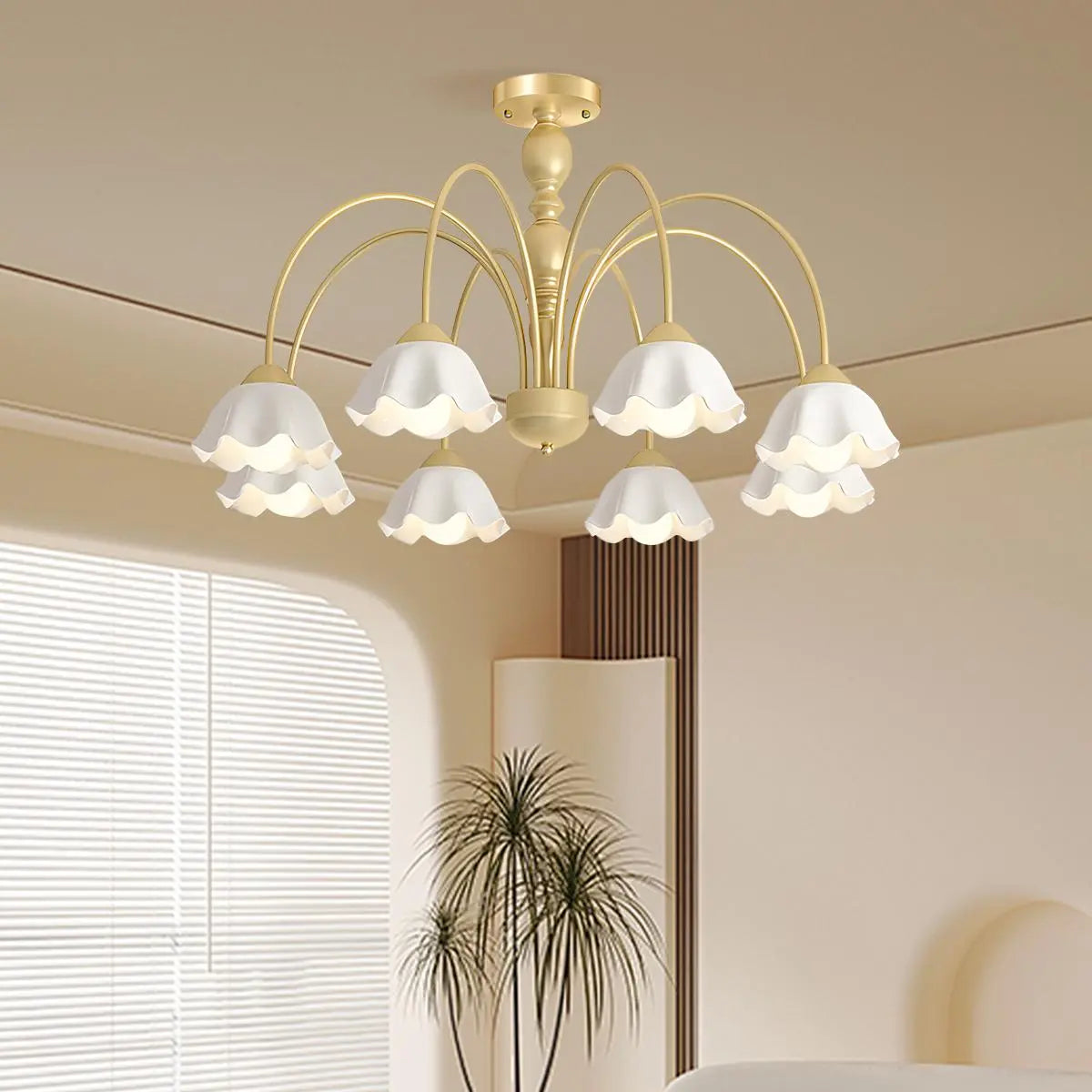 flairel French Pastoral Style Flower Chandelier
