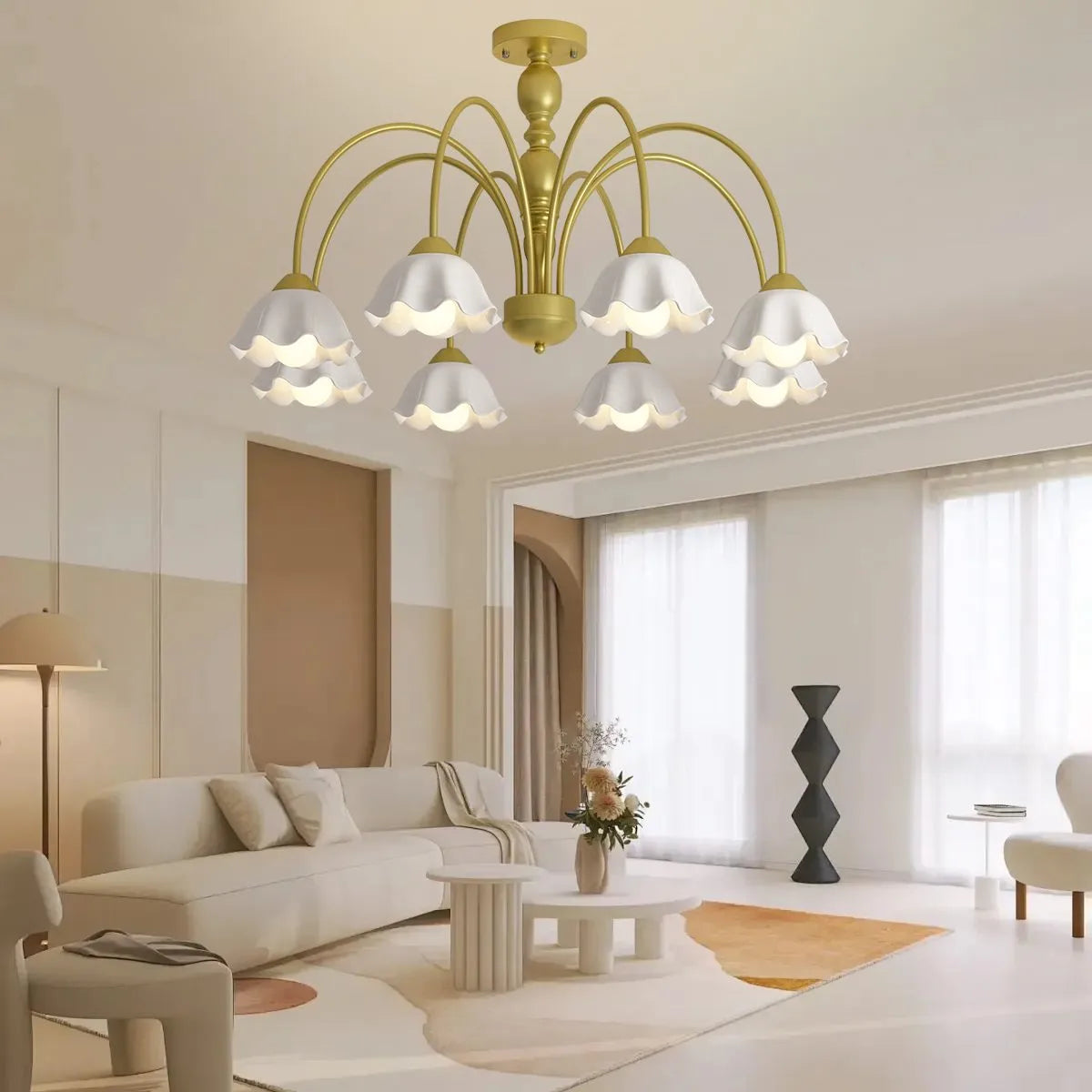 flairel French Pastoral Style Flower Chandelier