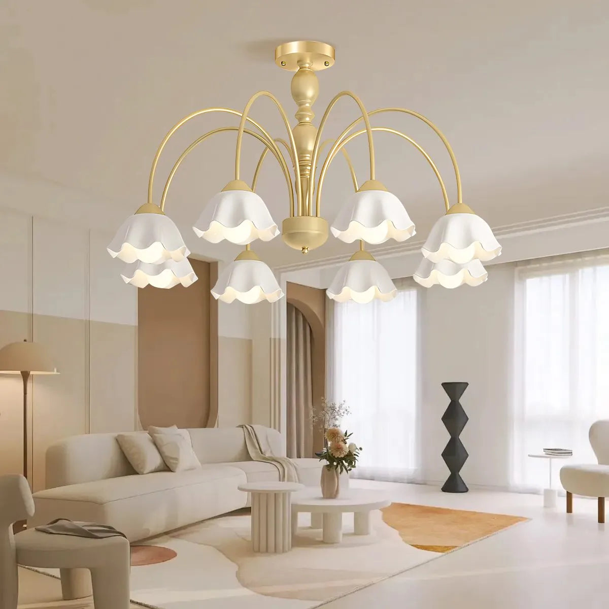 flairel French Pastoral Style Flower Chandelier