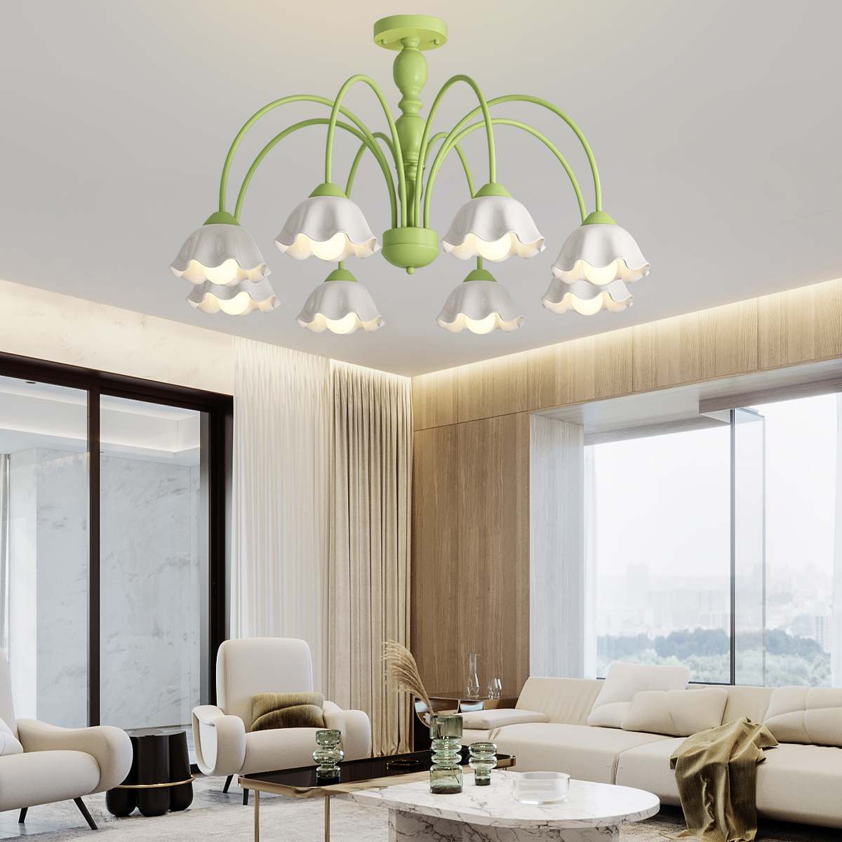 flairel French Pastoral Style Flower Chandelier