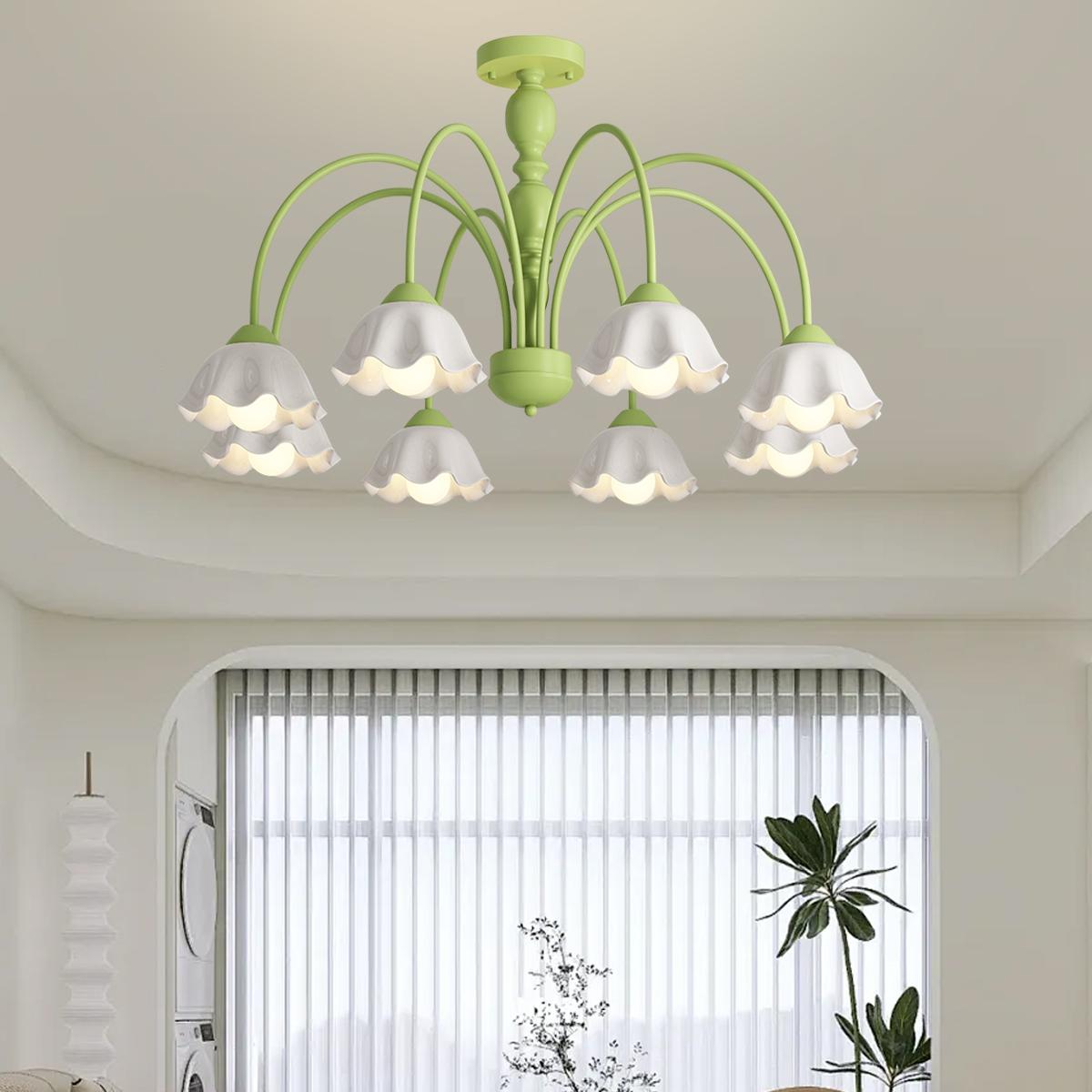 flairel French Pastoral Style Flower Chandelier