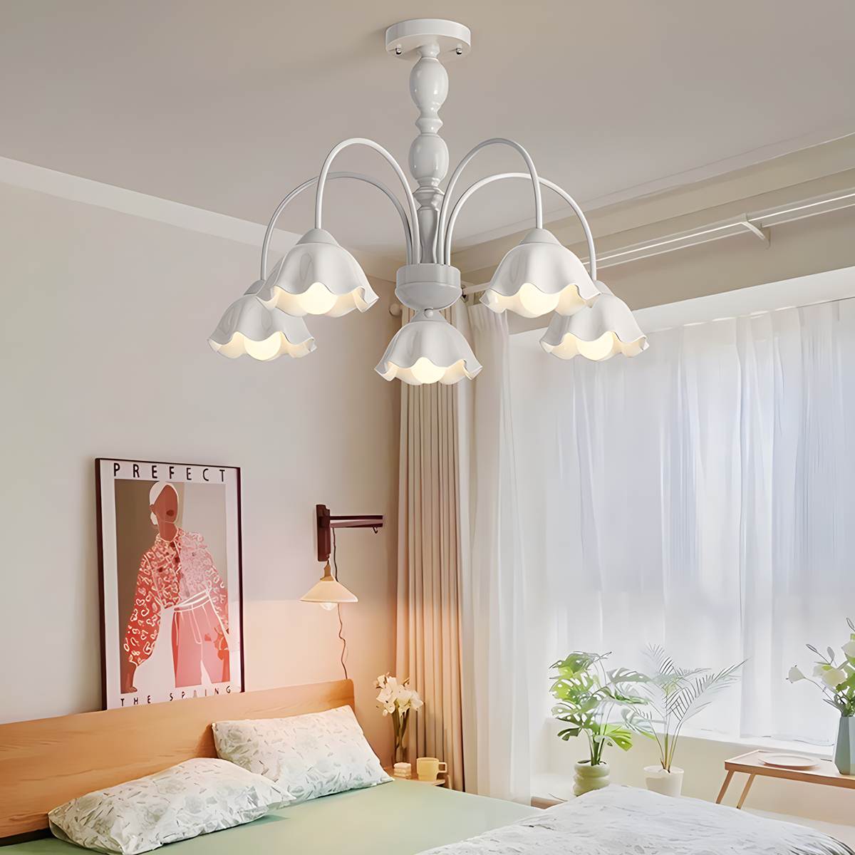flairel French Pastoral Style Flower Chandelier