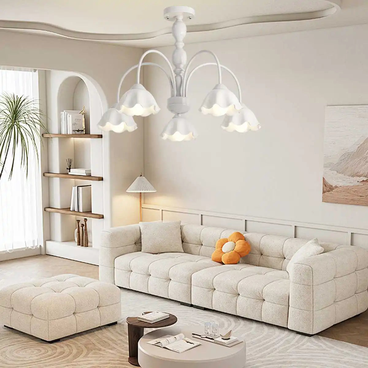 flairel French Pastoral Style Flower Chandelier