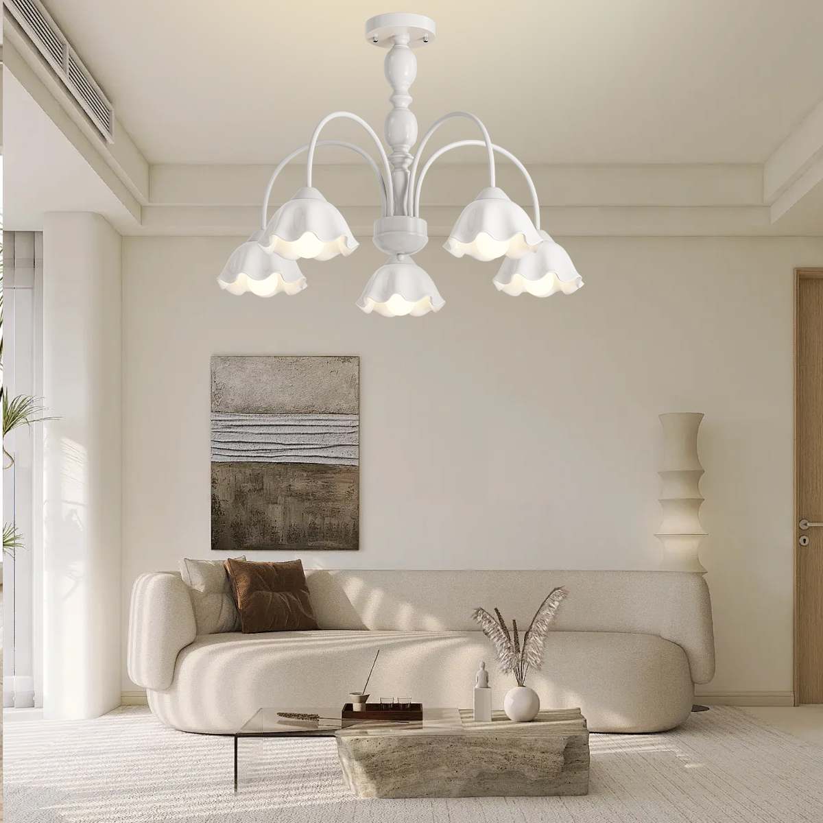 flairel French Pastoral Style Flower Chandelier