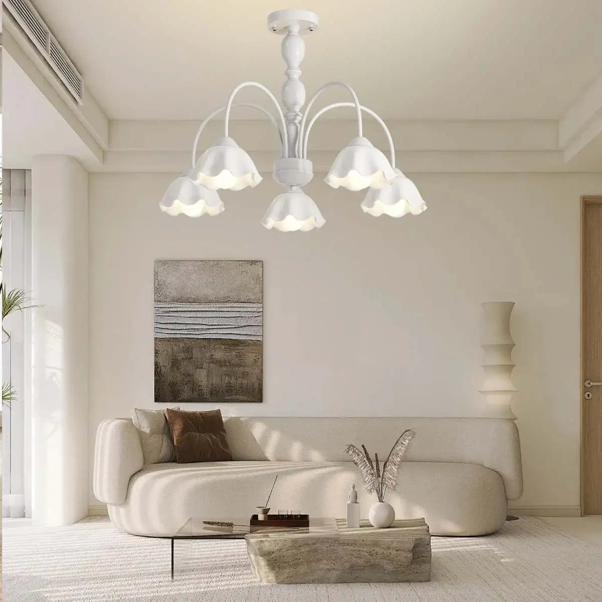 flairel French Pastoral Style Flower Chandelier