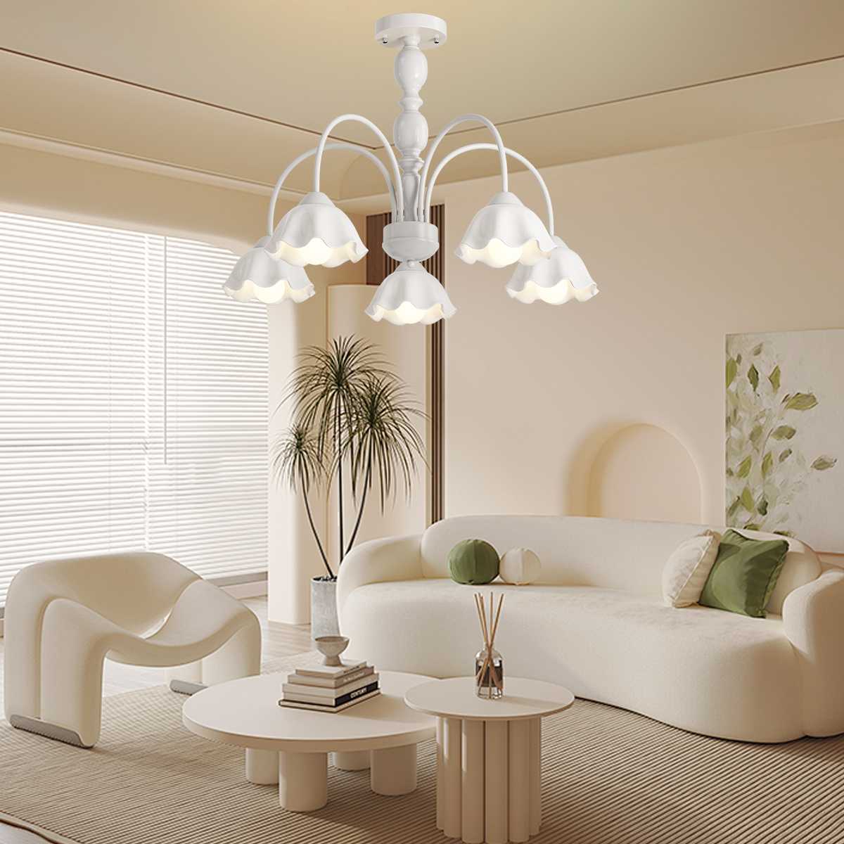 flairel French Pastoral Style Flower Chandelier