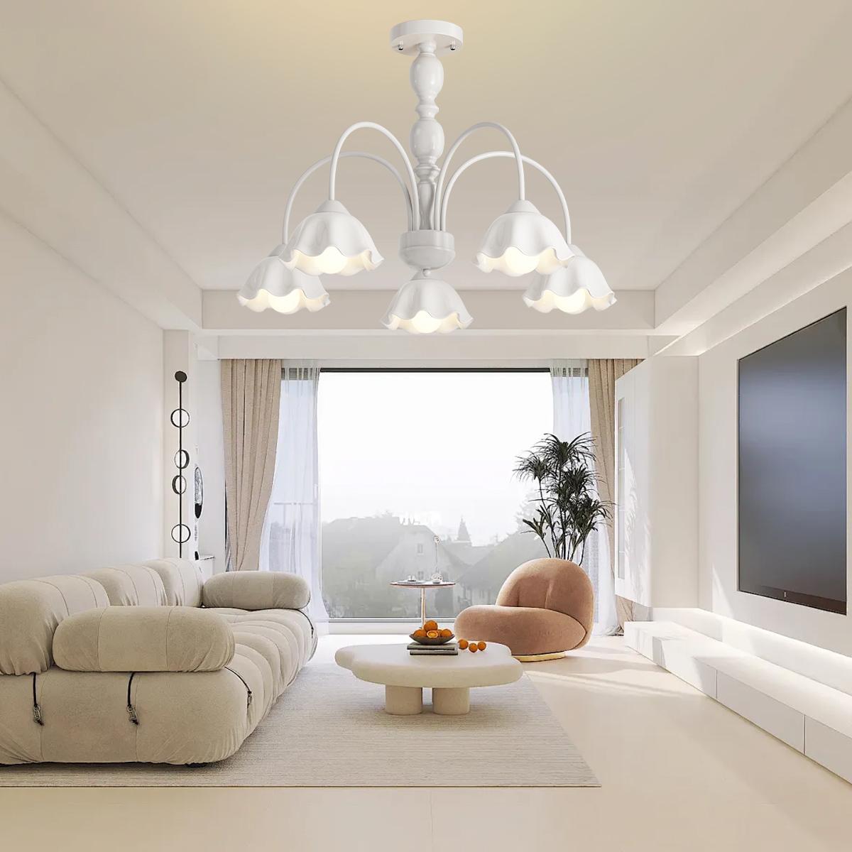 flairel French Pastoral Style Flower Chandelier