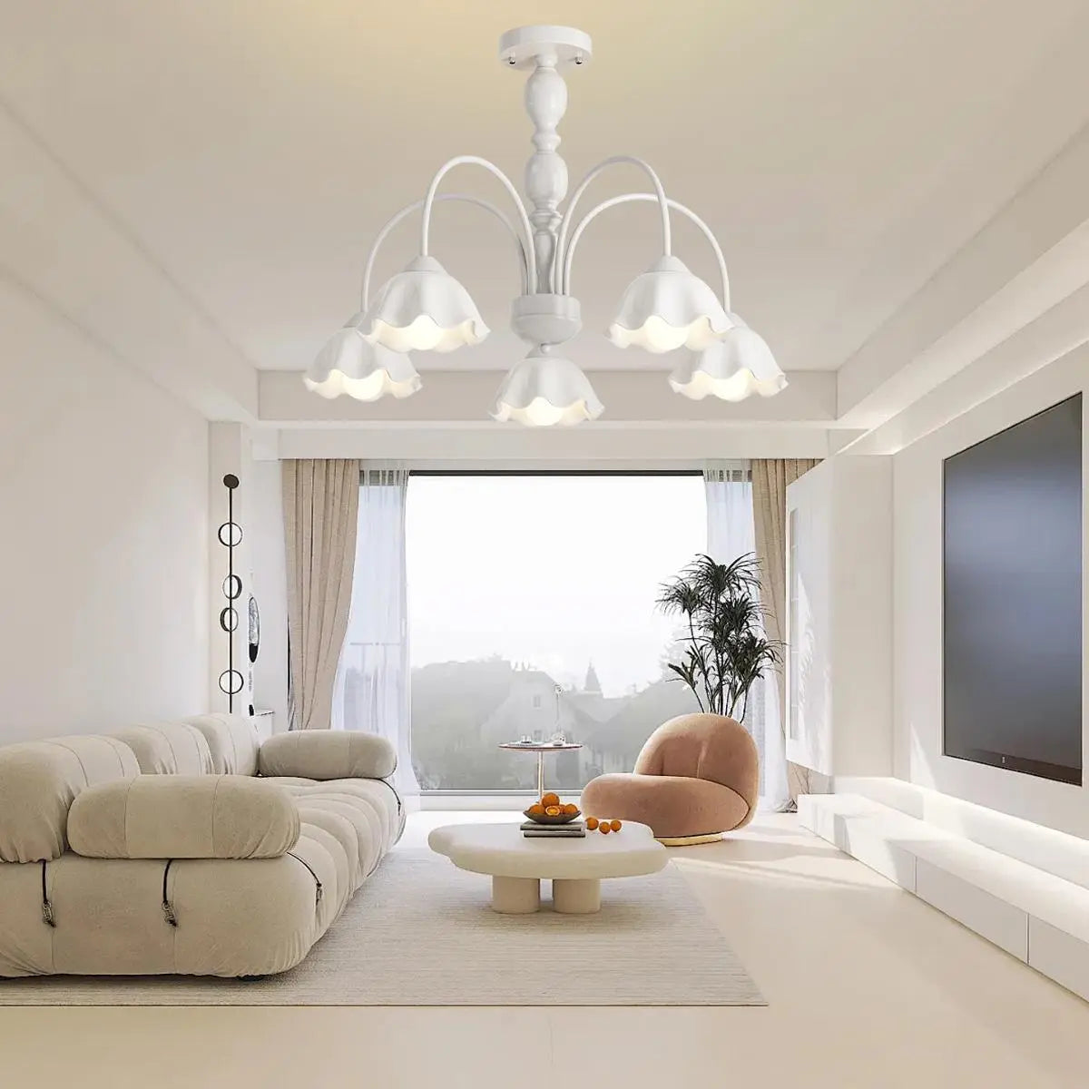 flairel French Pastoral Style Flower Chandelier