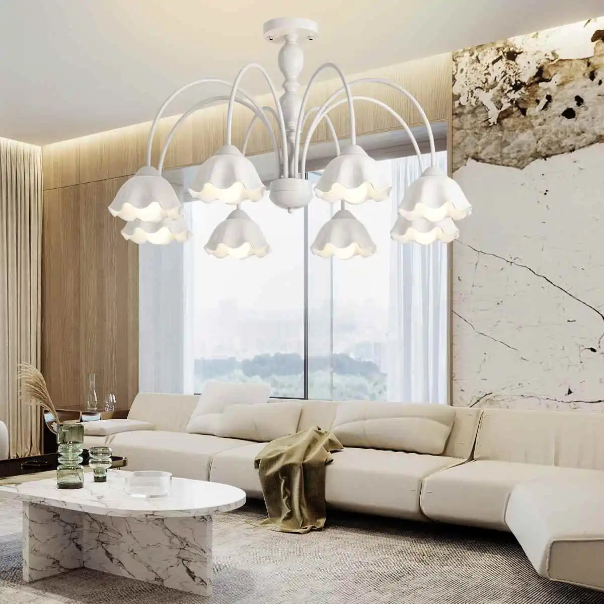 flairel French Pastoral Style Flower Chandelier