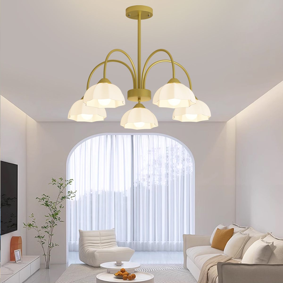 flairel Nordic Modern Light Luxury Flower Chandelier