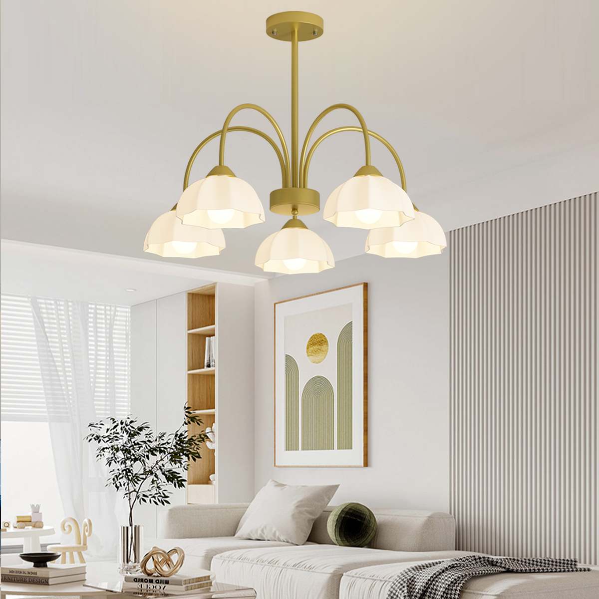 flairel Nordic Modern Light Luxury Flower Chandelier