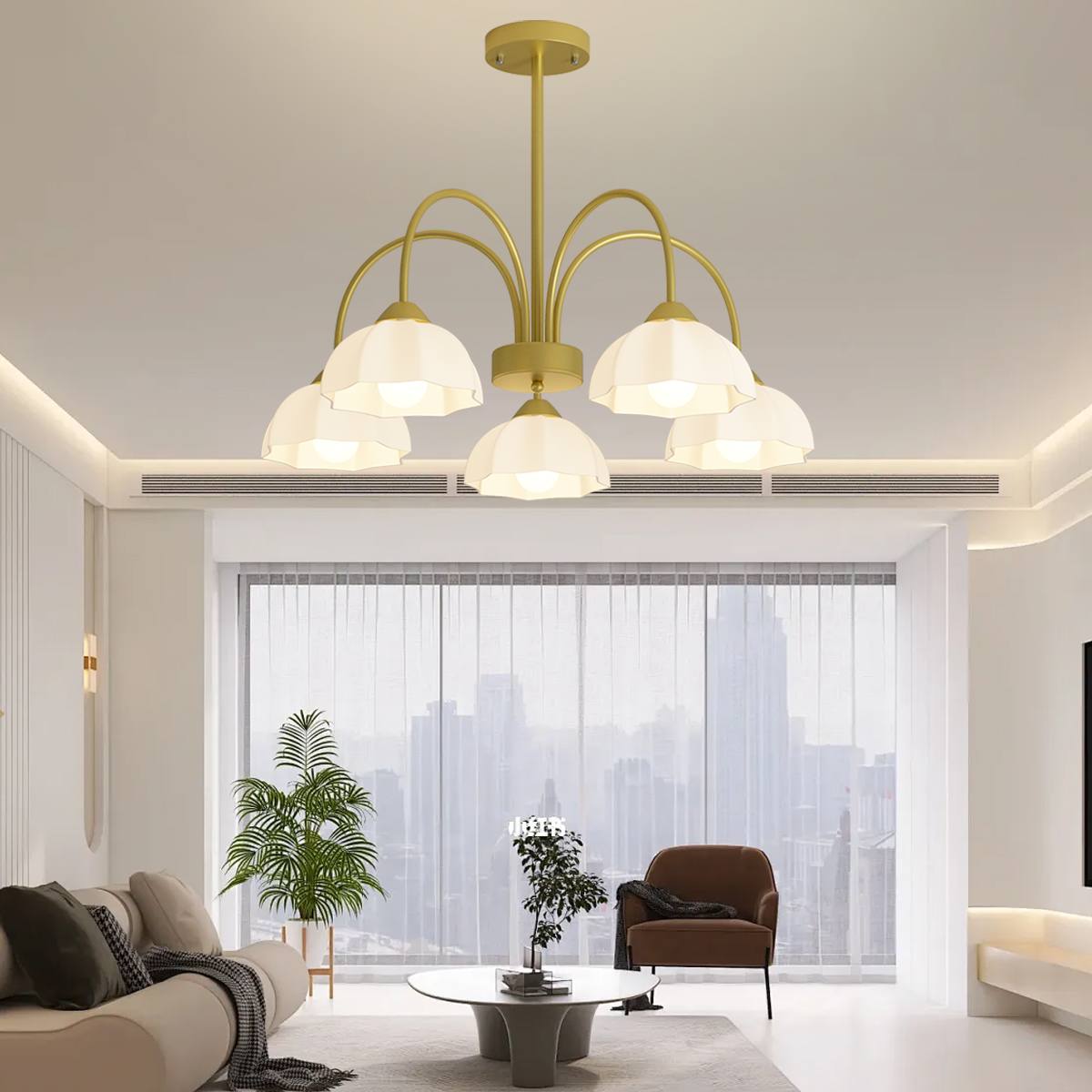 flairel Nordic Modern Light Luxury Flower Chandelier