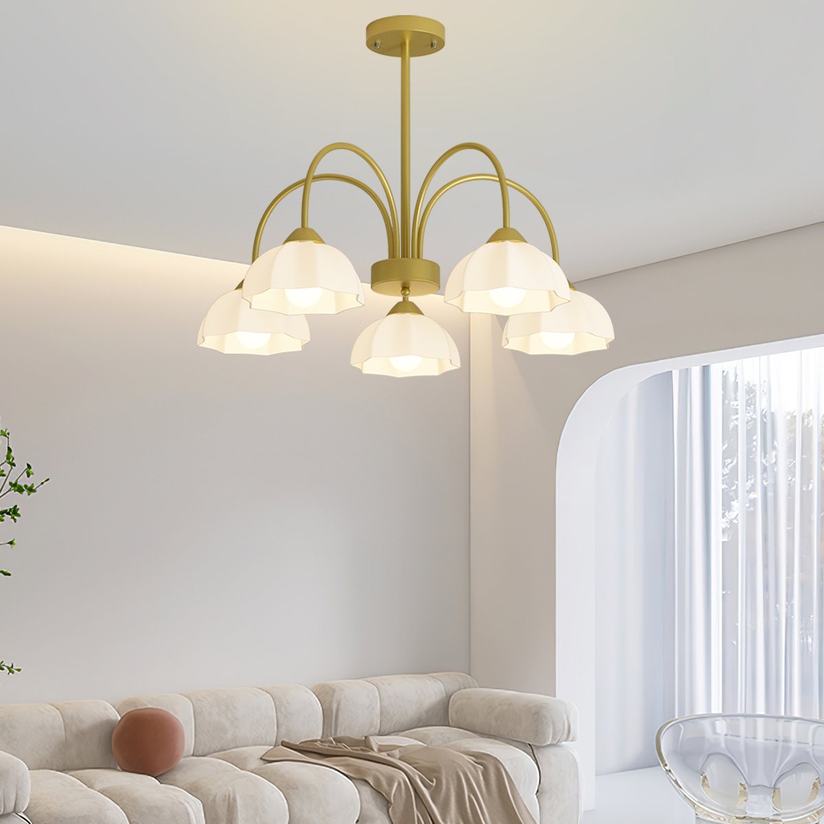 flairel Nordic Modern Light Luxury Flower Chandelier